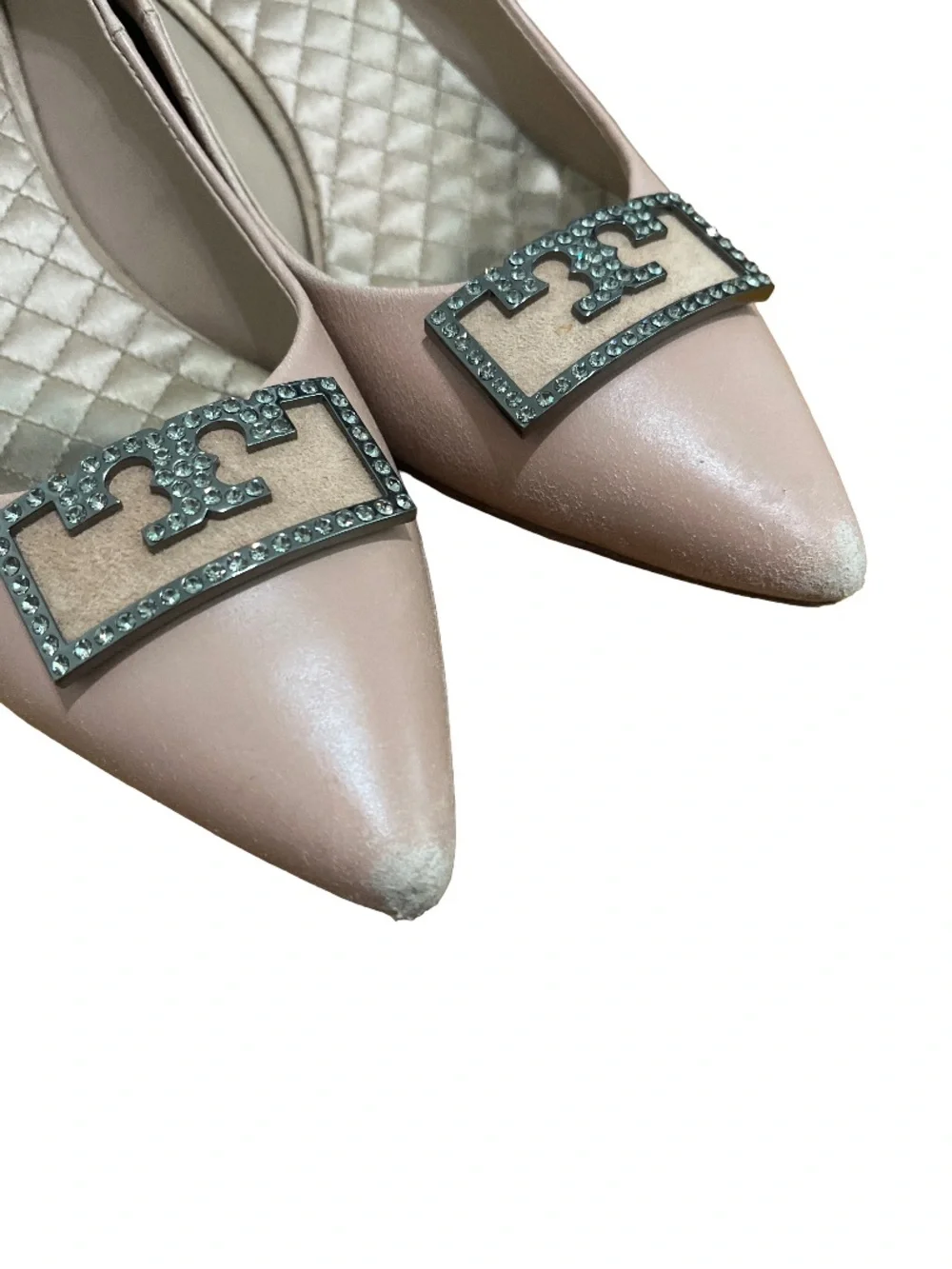 Tory Burch Women's 7.5 Pink Pointed Toe Flats